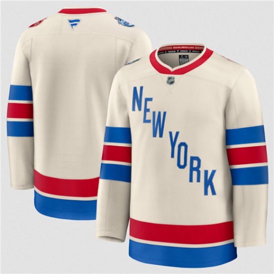 Men's New York Rangers Blank Cream 2026 Winter Classic Stitched Hockey Jersey - Ujersey