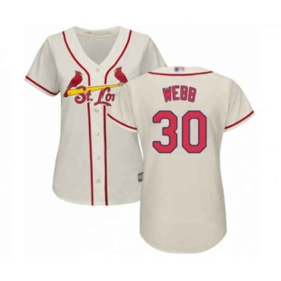 Women's St. Louis Cardinals #30 Tyler Webb Authentic Cream Alternate Cool Base Baseball Player Jersey - Ujersey