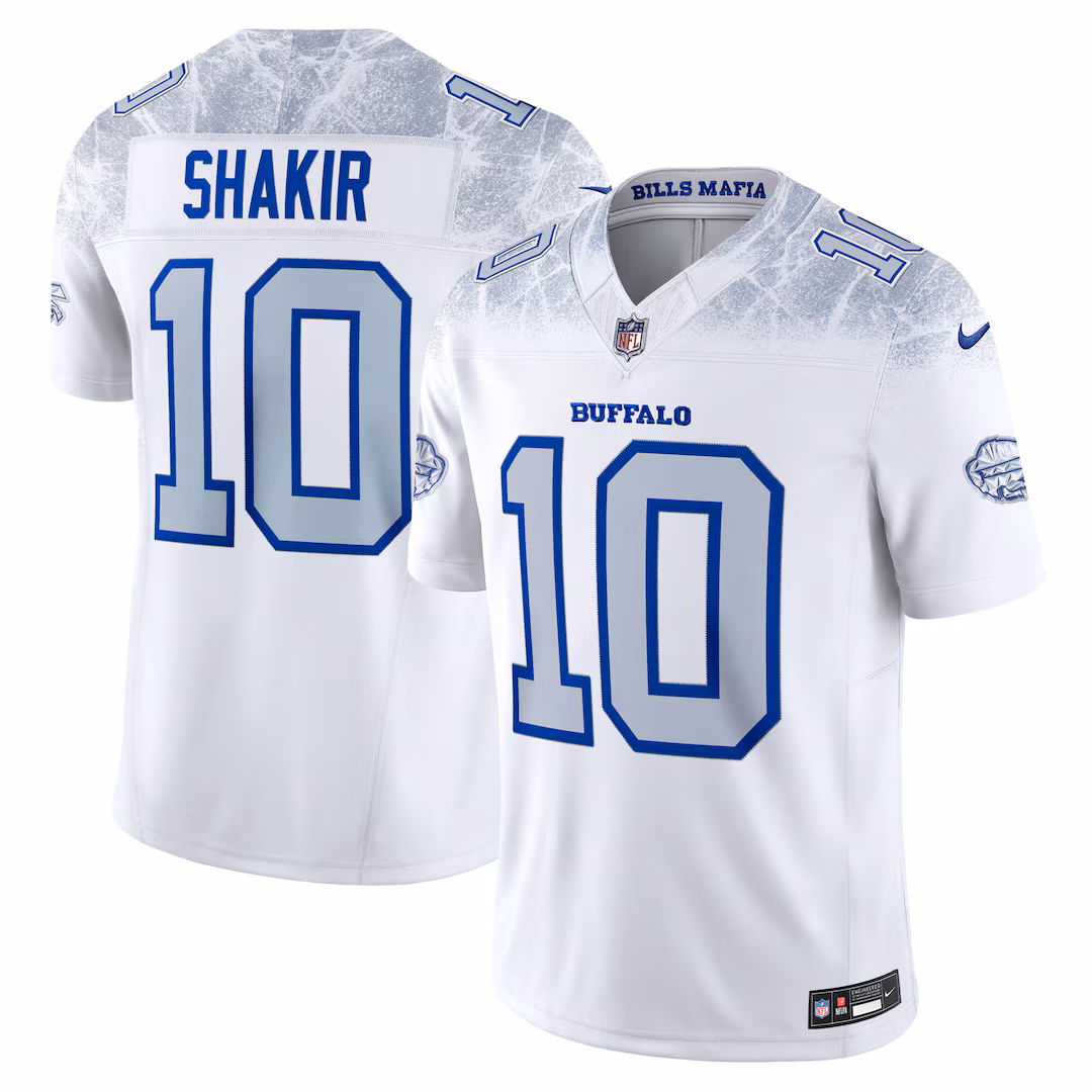Men's Buffalo Bills Khalil Shakir Nike White 2025 Rivalries Collection Stitched Limited Jersey - U-jersey
