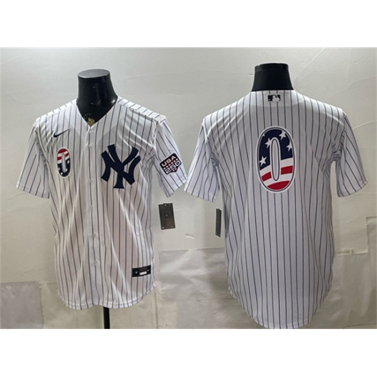 Men's New York Yankees #0 Marcus Stroman White 2026 USA 250 Fourth of July Home Stadium Stitched Baseball Jersey - Ujersey