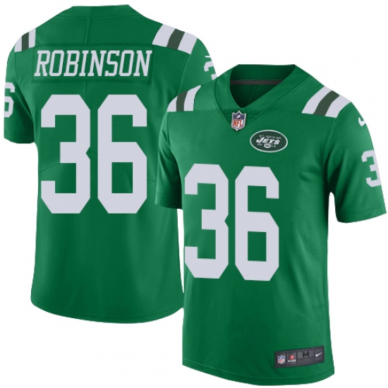 Men's Nike New York Jets #36 Rashard Robinson Limited Green Rush Vapor Untouchable NFL Jersey - Ujersey