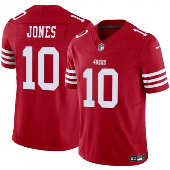Men's San Francisco 49ers #10 Mac Jones Red 2025 F.U.S.E. Vapor Untouchable Limited Football Stitched Jersey - Ujersey