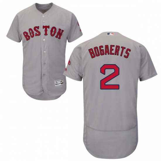 Men's Majestic Boston Red Sox #2 Xander Bogaerts Grey Road Flex Base Authentic Collection MLB Jersey - Ujersey