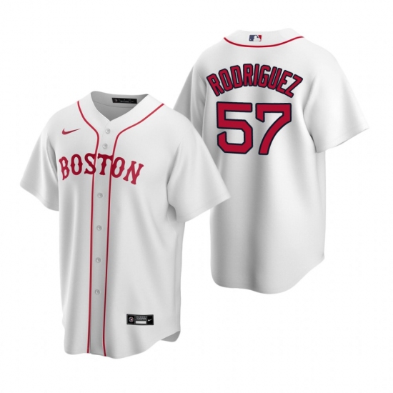 Men's Nike Boston Red Sox #57 Eduardo Rodriguez White Alternate Stitched Baseball Jersey - Ujersey