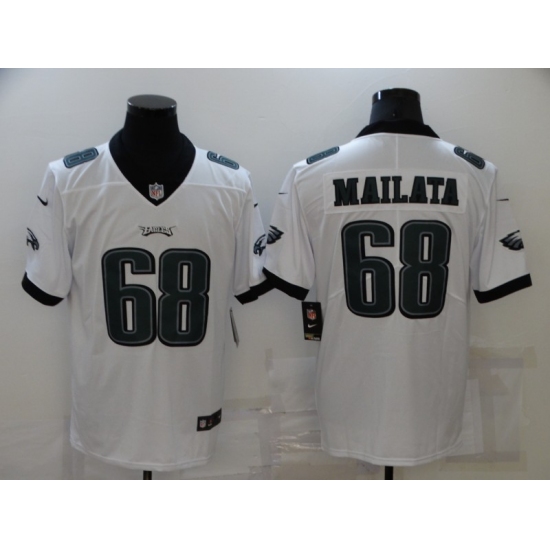 Men's Philadelphia Eagles #68 Jordan Mailata Nike Midnight White Limited Jersey - Ujersey