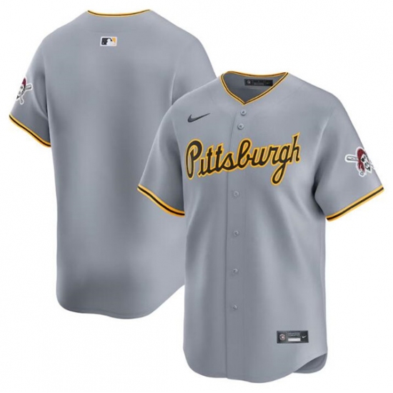 Men's Pittsburgh Pirates Blank Gray Away Limited Baseball Stitched Jersey - Ujersey