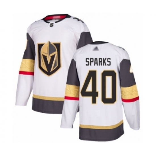 Men's Vegas Golden Knights #40 Garret Sparks Authentic White Away Hockey Jersey - Ujersey