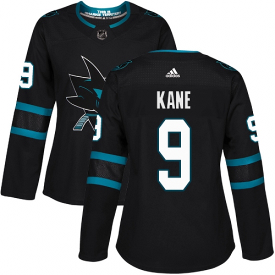 Women's Adidas San Jose Sharks #9 Evander Kane Premier Black Alternate NHL Jersey - Ujersey