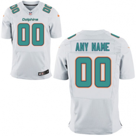 Men's Miami Dolphins Nike White Custom Elite Jersey - Ujersey