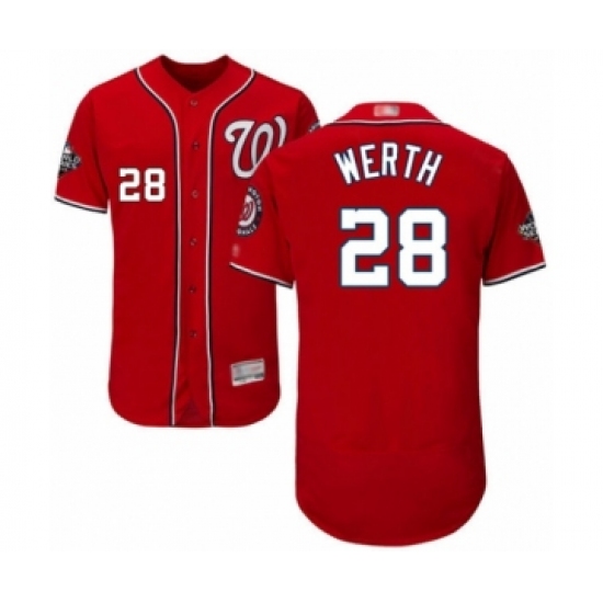 Men's Washington Nationals #28 Jayson Werth Red Alternate Flex Base Authentic Collection 2019 World Series Bound Baseball Jersey - Ujersey