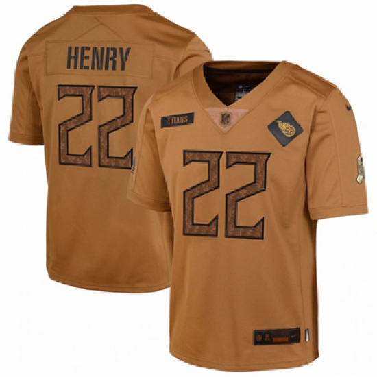 Youth Tennessee Titans #22 Derrick Henry Nike Brown 2023 Salute To Service Limited Jersey - Ujersey