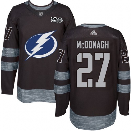Men's Adidas Tampa Bay Lightning #27 Ryan McDonagh Authentic Black 1917-2017 100th Anniversary NHL Jersey