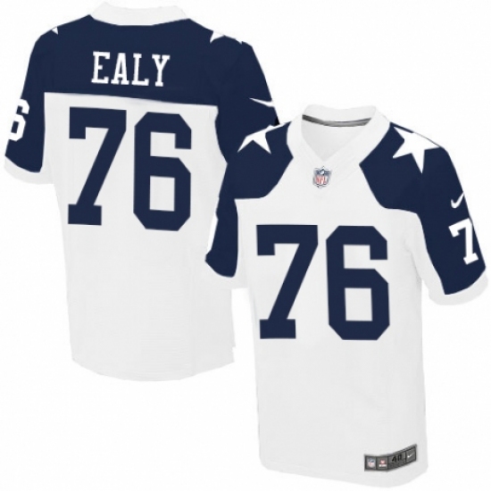 Men's Nike Dallas Cowboys #76 Kony Ealy Elite White Throwback Alternate NFL Jersey - Ujersey