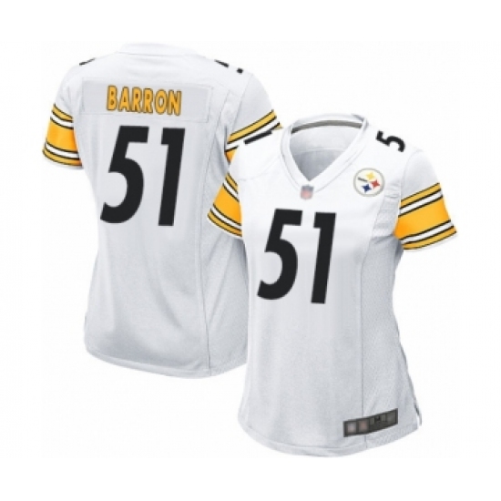 Women's Pittsburgh Steelers #51 Mark Barron Game White Football Jersey - Ujersey