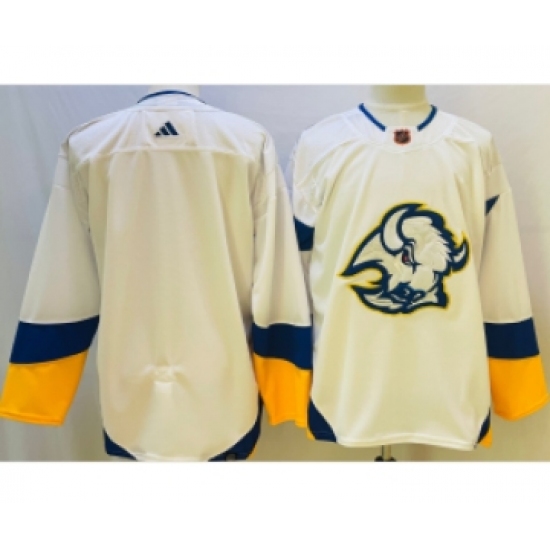 Men's Buffalo Sabres Blank White 2022 Reverse Retro Authentic Jersey - Ujersey