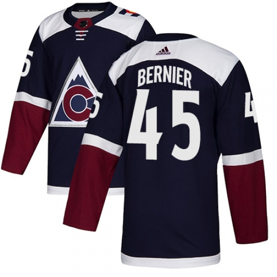 Men's Adidas Colorado Avalanche #45 Jonathan Bernier Authentic Navy Blue Alternate NHL Jersey - Ujersey