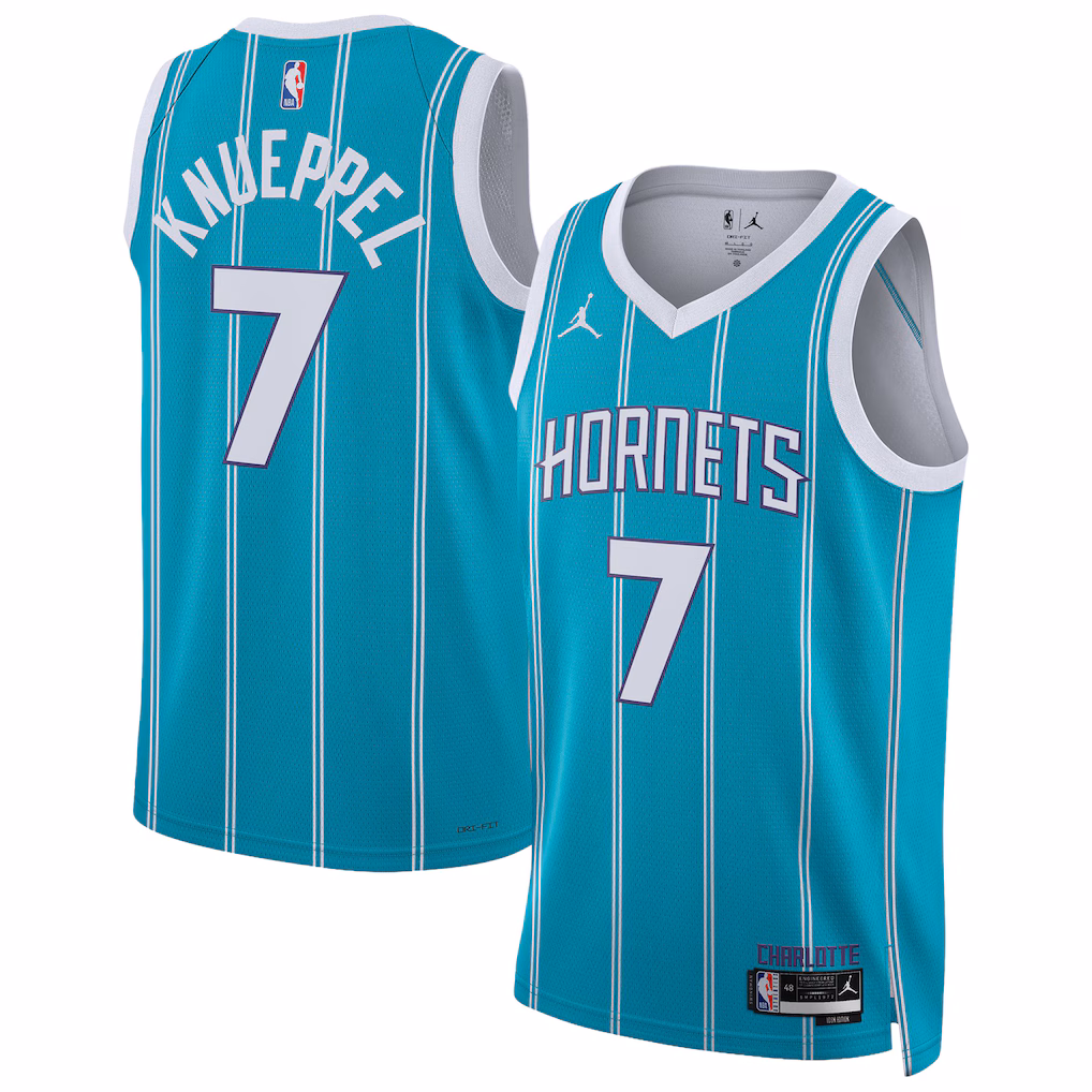 Unisex Charlotte Hornets Kon Knueppel Jordan Brand Teal Swingman Jersey - Icon Edition