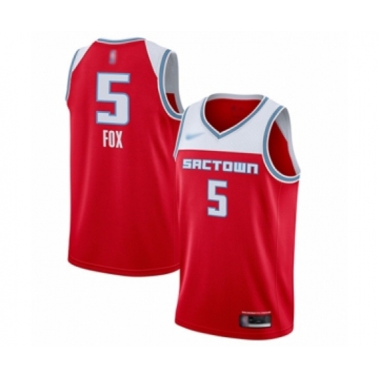 Men's Sacramento Kings #5 De'Aaron Fox Swingman Red Basketball Jersey - 2019 20 City Edition - Ujersey