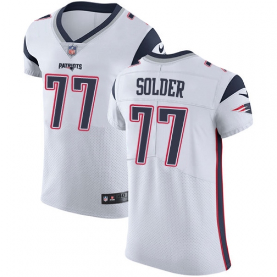 Men's Nike New England Patriots #77 Nate Solder White Vapor Untouchable Elite Player NFL Jersey - Ujersey