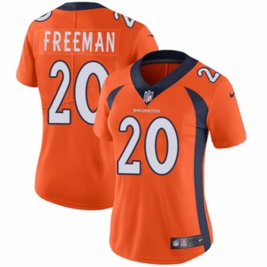 Women's Nike Denver Broncos #20 Royce Freeman Orange Team Color Vapor Untouchable Limited Player NFL Jersey - Ujersey