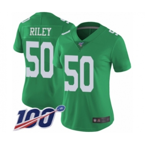 Women's Philadelphia Eagles #50 Duke Riley Limited Green Rush Vapor Untouchable 100th Season Football Jersey - Ujersey