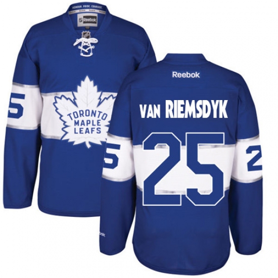 Men's Reebok Toronto Maple Leafs #25 James Van Riemsdyk Premier Royal Blue 2017 Centennial Classic NHL Jersey - Ujersey