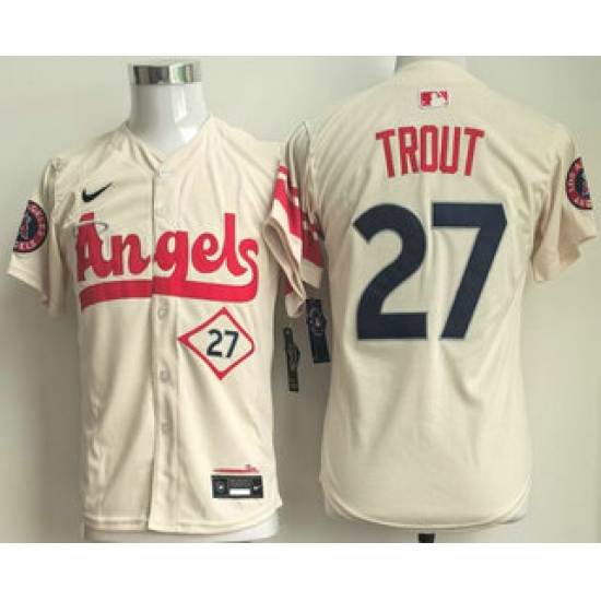 Youth Los Angeles Angels #27 Mike Trout Cream City Connect Limited Stitched Jersey - Ujersey