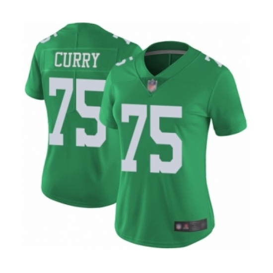 Women's Philadelphia Eagles #75 Vinny Curry Limited Green Rush Vapor Untouchable Football Jersey - Ujersey