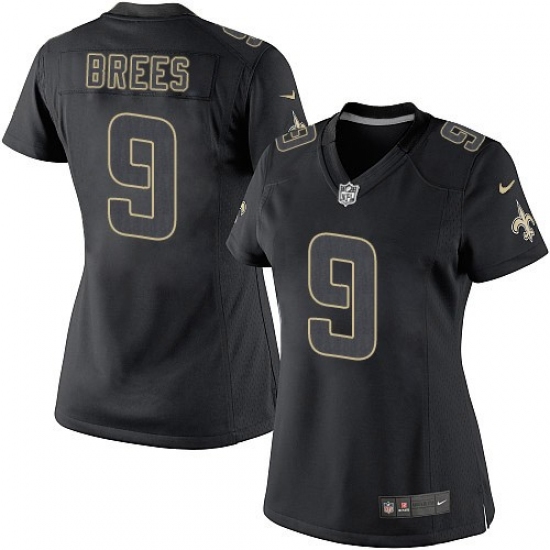 Women's Nike New Orleans Saints #9 Drew Brees Limited Black Impact NFL Jersey - Ujersey