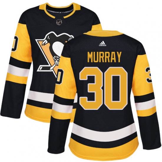 Women's Adidas Pittsburgh Penguins #30 Matt Murray Authentic Black Home NHL Jersey - Ujersey