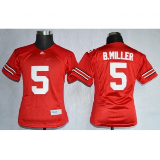 Ohio State Buckeyes 5 B.Miller Red College Women Jerseys - Ujersey