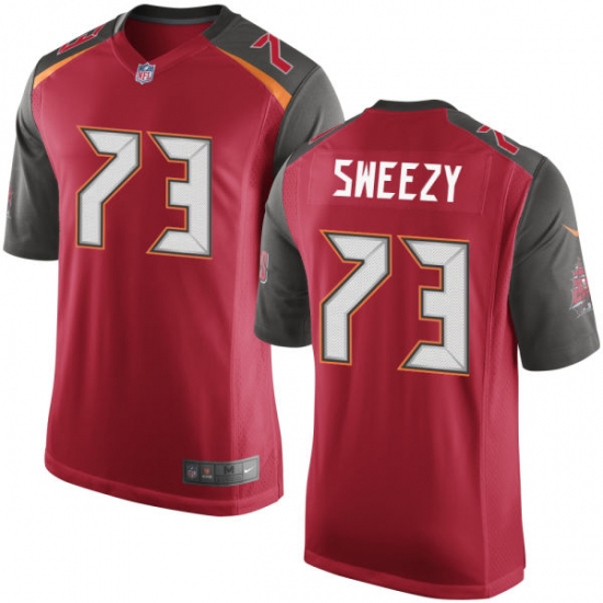 Men's Nike Tampa Bay Buccaneers #73 J. R. Sweezy Game Red Team Color NFL Jersey