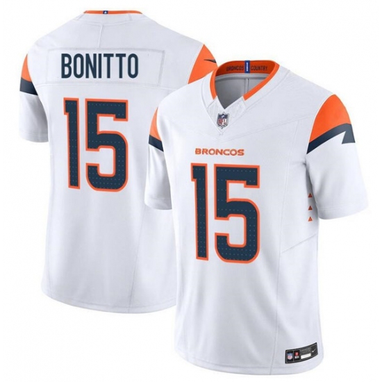Men's Denver Broncos #15 Nik Bonitto White F.U.S.E. Vapor Limited Football Stitched Jersey - Ujersey
