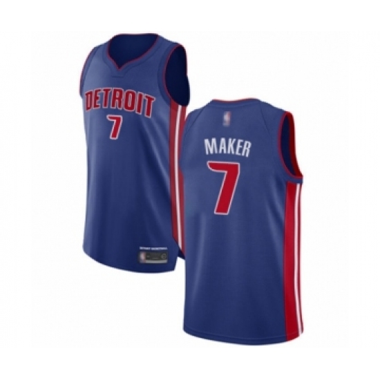 Men's Detroit Pistons #7 Thon Maker Authentic Royal Blue Basketball Jersey - Icon Edition - Ujersey