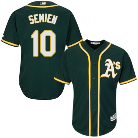 Youth Majestic Oakland Athletics #10 Marcus Semien Authentic Green Alternate 1 Cool Base MLB Jersey - Ujersey