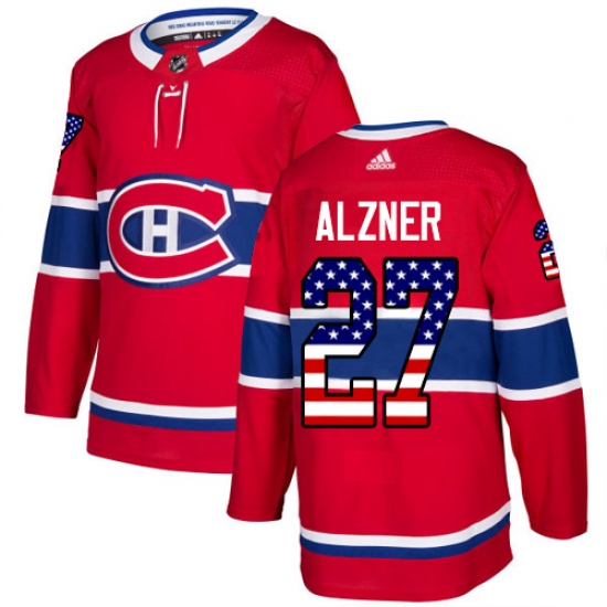 Youth Adidas Montreal Canadiens #27 Karl Alzner Authentic Red USA Flag Fashion NHL Jersey - Ujersey