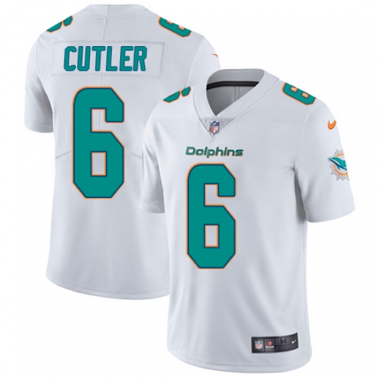 Men's Nike Miami Dolphins #6 Jay Cutler White Vapor Untouchable Limited Player NFL Jersey - Ujersey