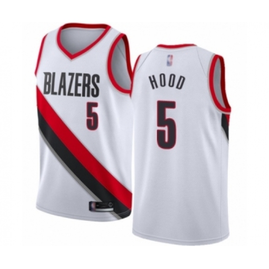 Youth Portland Trail Blazers #5 Rodney Hood Swingman White Basketball Jersey - Association Edition - Ujersey