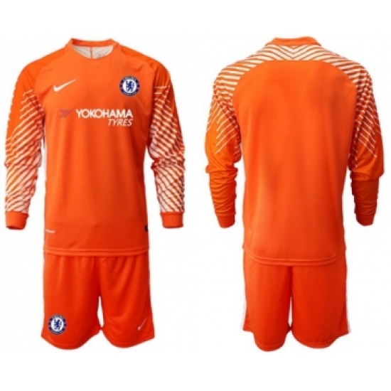 Chelsea Blank Orange Goalkeeper Long Sleeves Soccer Club Jersey