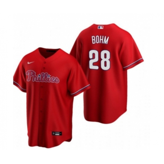 Youth Philadelphia Phillies #28 Alec Bohm Red Alternate stitch Jersey - Ujersey