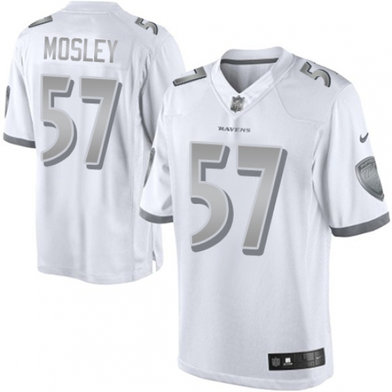 Men's Nike Baltimore Ravens #57 C.J. Mosley Limited White Platinum NFL Jersey - Ujersey