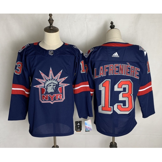 Men's New York Rangers #13 Alexis Lafreniere Blue Home Replica Player Jersey - Ujersey
