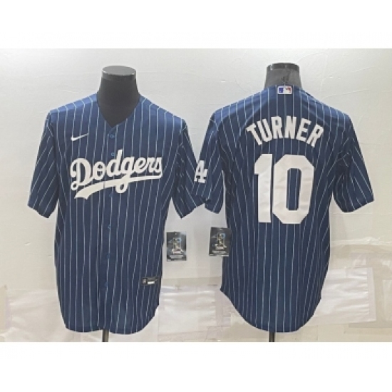 Men's Los Angeles Dodgers Blank Navy Blue Pinstripe Stitched MLB Cool Base Nike Jersey - Ujersey