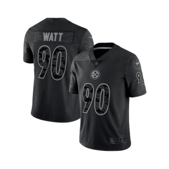 Men's Pittsburgh Steelers #90 T.J. Watt Reflective Limited Stitched Jersey - Ujersey