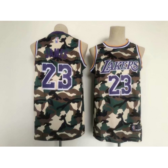 Men's Los Angeles Lakers #23 LeBron James Swingman Camo Collection Jersey - Ujersey