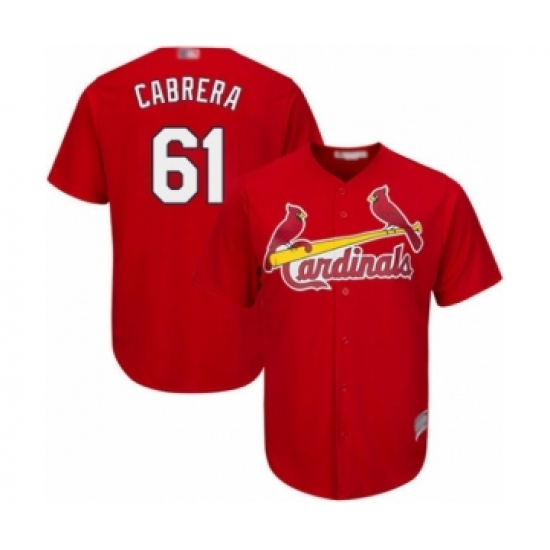 Youth St. Louis Cardinals #61 Genesis Cabrera Authentic Red Alternate Cool Base Baseball Player Jersey - Ujersey