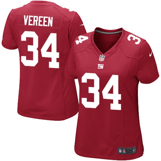 Women's Nike New York Giants #34 Shane Vereen Game Red Alternate NFL Jersey