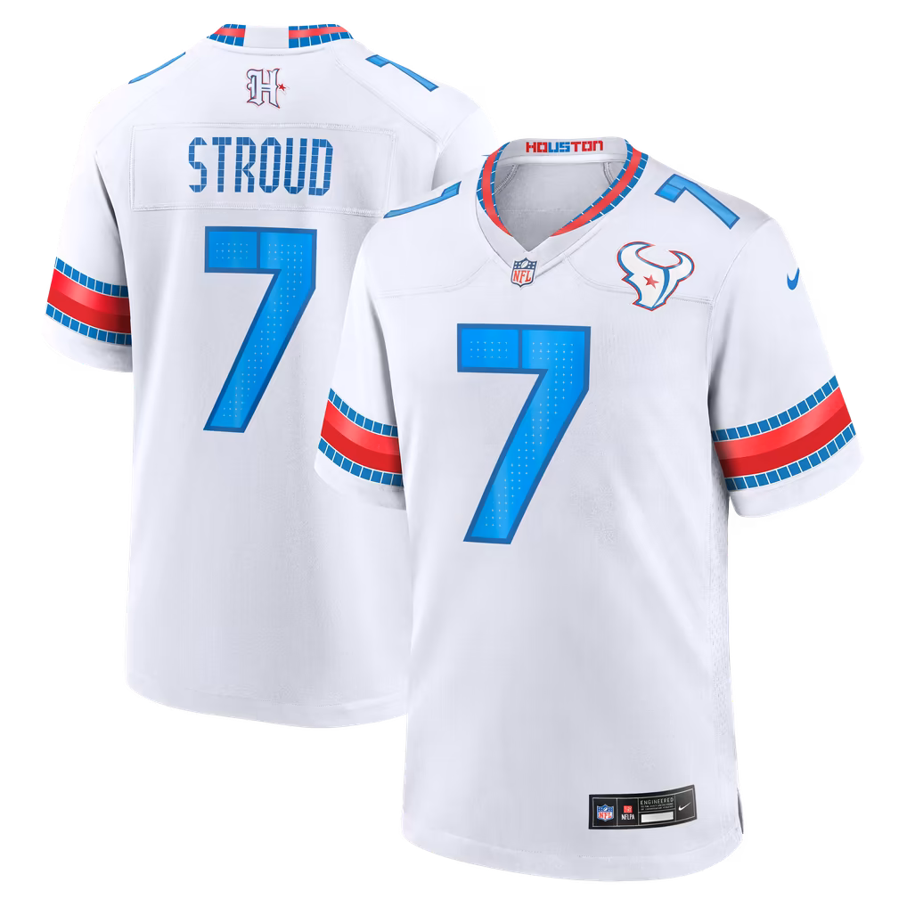 Men's Houston Texans C.J. Stroud Nike White 2026 Rivalries Collection Game Jersey