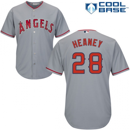 Youth Majestic Los Angeles Angels of Anaheim #28 Andrew Heaney Replica Grey Road Cool Base MLB Jersey - Ujersey
