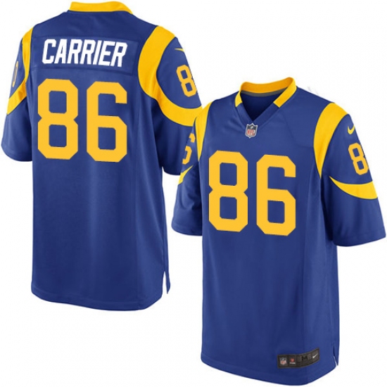 Men's Nike Los Angeles Rams #86 Derek Carrier Game Royal Blue Alternate NFL Jersey - Ujersey
